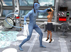 It was a software error which helped to call a blue monster who fucked