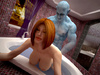 Nasty ginger slut having a wet sex affair with a blue freak in the hamam