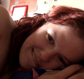 Chubby teenage redhead gets her bushy twat rubbed and licked
