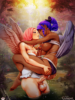 Amazing drawn porn with hot fairies and ebony - Picture 1