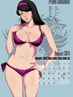 Awesome drawn porn calendar with slutty busty babes - Picture 1