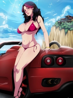 Hot toon chicks posing at cars for porn comics - Picture 3