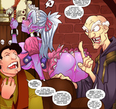 Purple-skinned fairy gets all her holes stretched with cocks