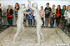 All girls getting excited watching a cool fighting in the mud pool