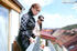 Brunette chick in sunglasses seduces her ginger BFF to hot lesbian games