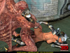 Furious demon with wings seized a chick in space suit to fuck her badly