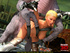 Horny demon with sharp teeth and horns pounding hard blonde chick from