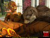 Hot fucking scene of 3D toon tiger-woman and bear-man