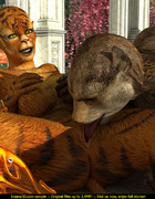 Hot fucking scene of 3D toon tiger-woman and bear-man