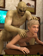 Suddenly stinky goblin attack a hot blondie and fucked her at her place