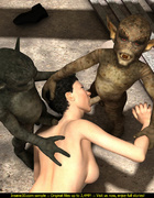 Four little goblins fucking a guard woman in uniform