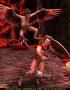 Big tits chick with hawk legs and wings sucks guy’s cock and gets fucked