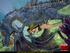 Cute chick sea diver encounters a big blue horny sea dragon underwater