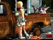 Cute short hair blonde gets rammed in cunt by horned four legged creature