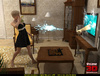 Cute blonde in sexy short dress fucked by bald monster from TV with snake