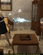 Cute blonde in sexy short dress fucked by bald monster from TV with snake