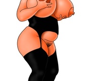 Hot chicks Edna and Patty posing in sexy nylons Simpsons porn artwork