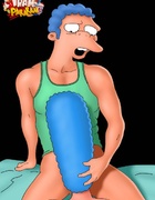Amazing MILFs from Simpsons porn demonstrating their sucking skills