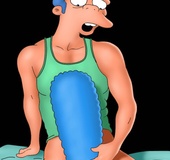 Amazing MILFs from Simpsons porn demonstrating their sucking skills