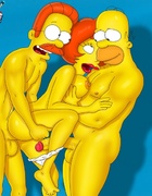 Porn Simpsons and Incredibles preper doing it a trois