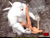 Huge white 3D yeti licking sweet girl's ass before entering it