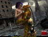 Awful yellow alien with pricks fucking ponytailed chick into mouth and