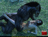 Big black werewolf captured short-haired brunette vixen for dirty sexual