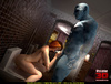 Blue semitransparent golem expels his cum onto ginger chick's 3D huge
