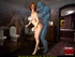 Blue semitransparent golem expels his cum onto ginger chick's 3D huge