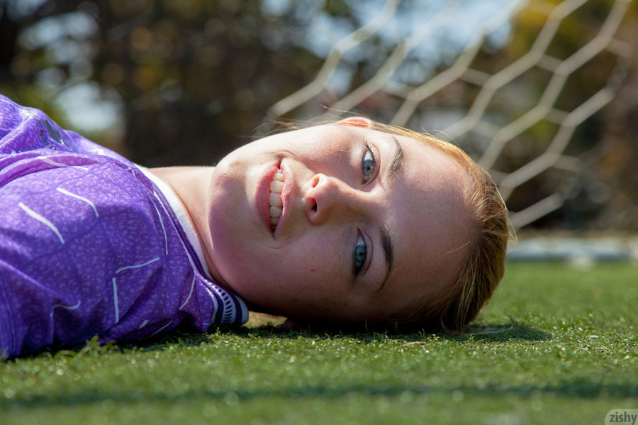 Ginger chick in purple football uniform shi - XXX Dessert - Picture 10