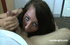 Cute milf with bouncy tits in blue top goes nude to give blowjob and get