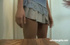 Horny blonde in short skirt and blue top milks cock with mouth and gets