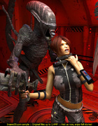 Horny 3D Alien fucking hard ginger space girl into pussy and mouth