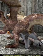 Big dragon with wings fucks badly ponytailed blonde magician