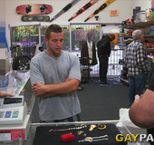 Fat pawn shop owner and his friend pounding hard and shooting on cam gritty