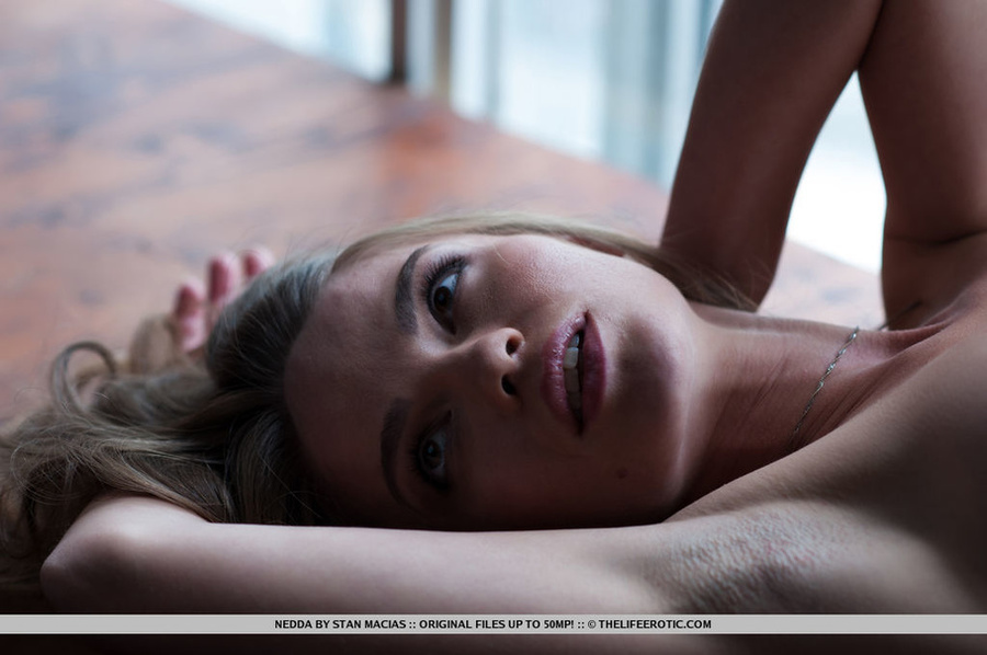 Curly-haired brunette in white socks posing - XXX Dessert - Picture 16