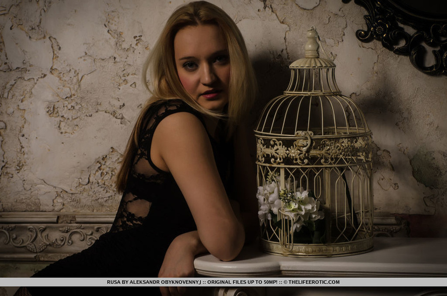 Blonde in lacy lingerie and stockings posin - XXX Dessert - Picture 4