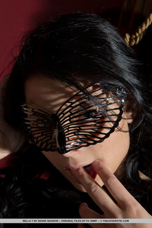 Chick in a black dress, mask and stockin - Picture 3