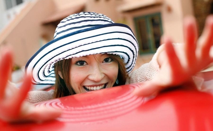 Damsel in a striped hat and blue undies does non-nude shots. - XXXonXXX - Pic 10