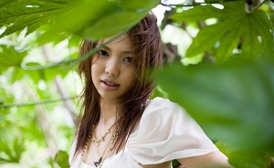 Girl in a white nightie and black underwear does non-nude shots outdoors. - XXXonXXX - Pic 2