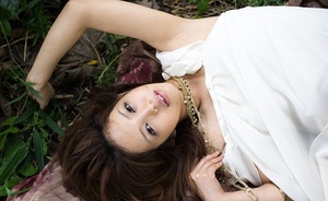 Girl in a white nightie and black underwear does non-nude shots outdoors. - XXXonXXX - Pic 9