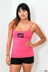 Curvy Asian chick in a pink top and black shorts is waiting for you