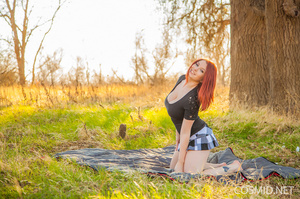 Redhead starts a nice picnic in summer c - Picture 3