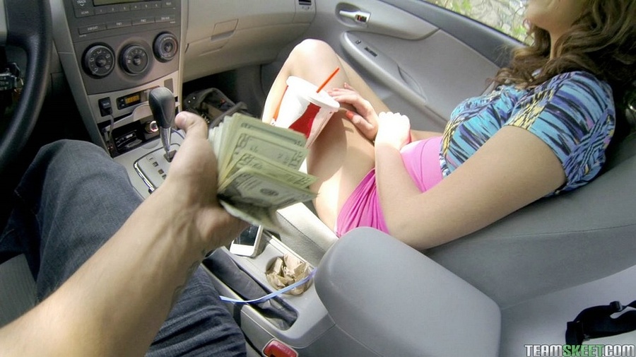 Busty brunette teen chick in a pink shirt i - XXX Dessert - Picture 2