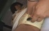 Nasty Asian chick in white undies and fishnet pantyhose getting her pussy