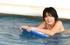 Bodacious Japanese babe in pink glitter bikini in the pool