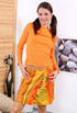 girl wrapped orange fille