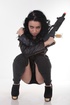 brunette armed teen seductress