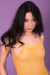 Amazing teen cutie in a yellow crocheted top and green skirt gets dirty
