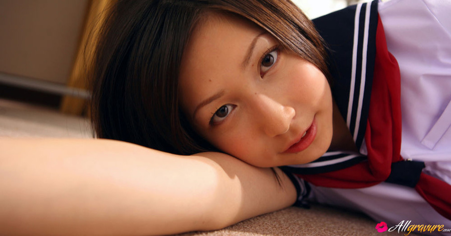 Betty in a blue skirt and white blouse poses in a classroom. - XXXonXXX - Pic 13